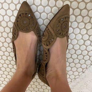 Tory Burch brown pointed flats